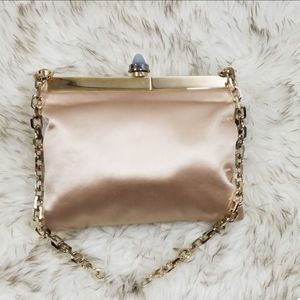 Lanvin Blush Satin Chain Strap Evening bag